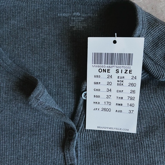 Brandy Melville New With Tags button up shirt in gray - Picture 2 of 4